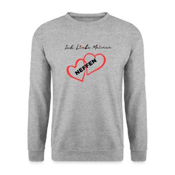 Ich Liebe Meinen Neffen - Unisex Pullover - Weißgrau meliert - Vorne - Alina (178cm) & Michal (187cm)