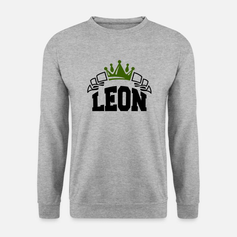 leon - Unisex Pullover - Weißgrau meliert