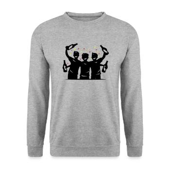 Drinking Silhouette Symbol - Unisex Pullover - Weißgrau meliert - Vorne - Alina (178cm) & Michal (187cm)