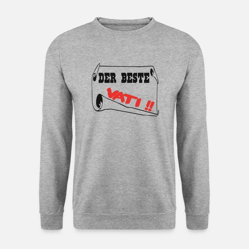 Der beste vati - Unisex Pullover - Weißgrau meliert