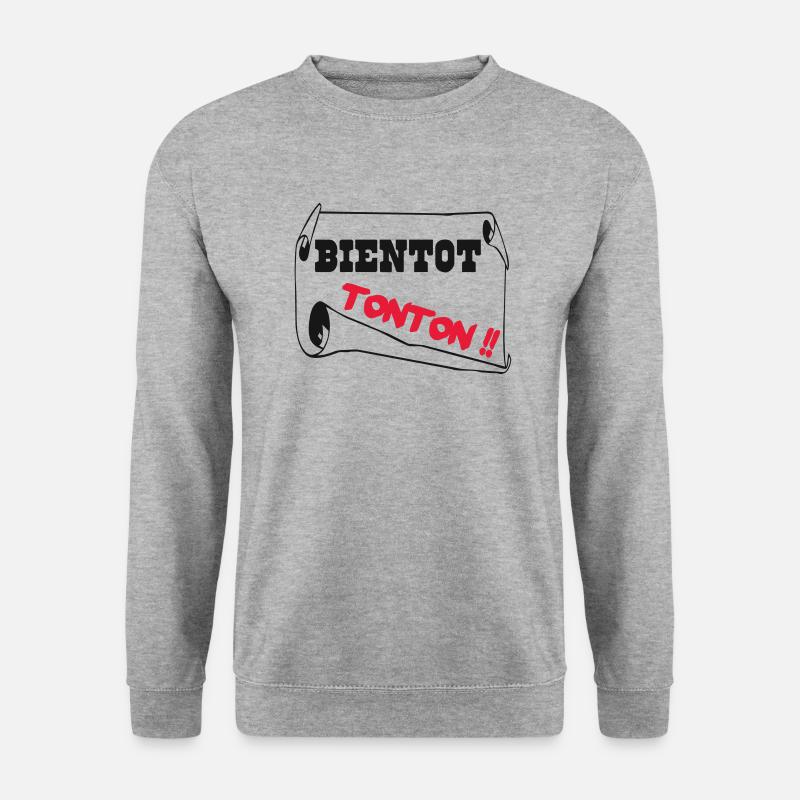 Bald Onkel - Unisex Pullover - Weißgrau meliert