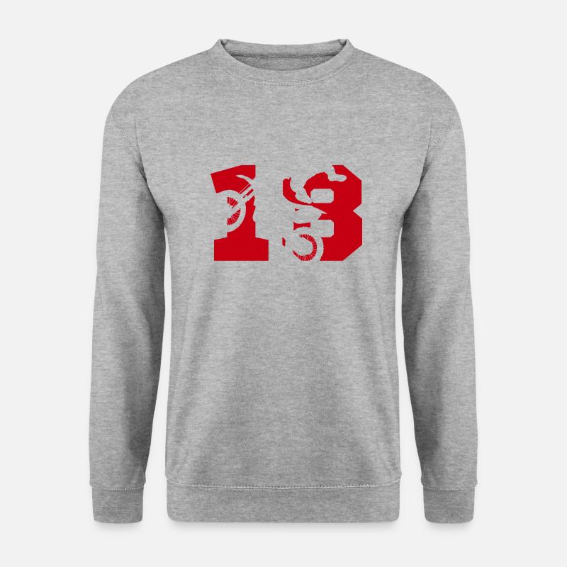 Moto 18 Biker - Unisex Pullover - Weißgrau meliert