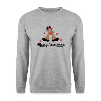 Merry Christmas Greetings - Unisex Sweatshirt - salt & pepper - Front - Alina (178cm) & Michal (187cm)