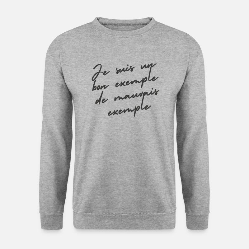 Beispiel - Unisex Pullover - Weißgrau meliert