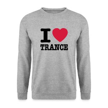 I love trance / I heart trance - Sweat-shirt Unisexe - gris chiné - Devant - Alina (178cm) & Michal (187cm)
