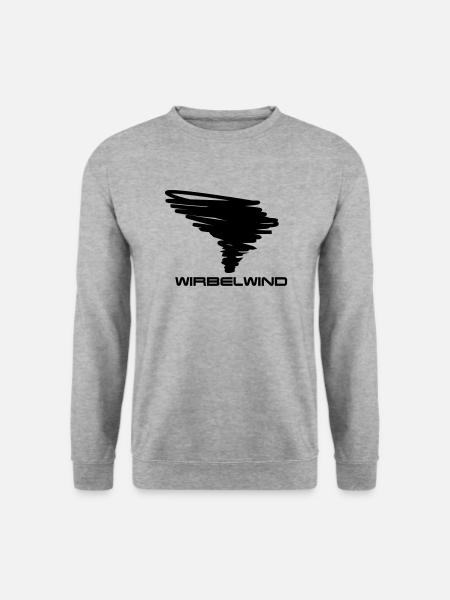 Nr 073 Wirbelwind - Unisex Pullover - Weißgrau meliert