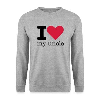 I Love My Uncle - Sweat-shirt Unisexe - gris chiné - Devant - Alina (178cm) & Michal (187cm)