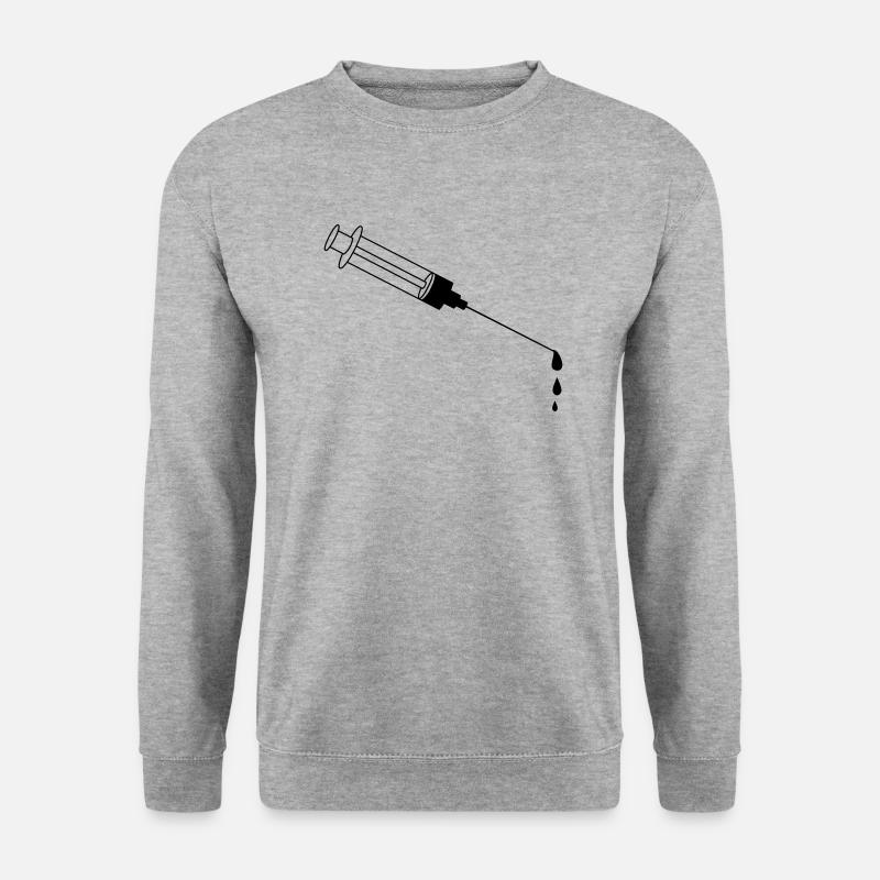Blood Syringe - Unisex Pullover - Weißgrau meliert