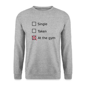 Single Taken At the gym - Sweat-shirt Unisexe - gris chiné - Devant - Alina (178cm) & Michal (187cm)