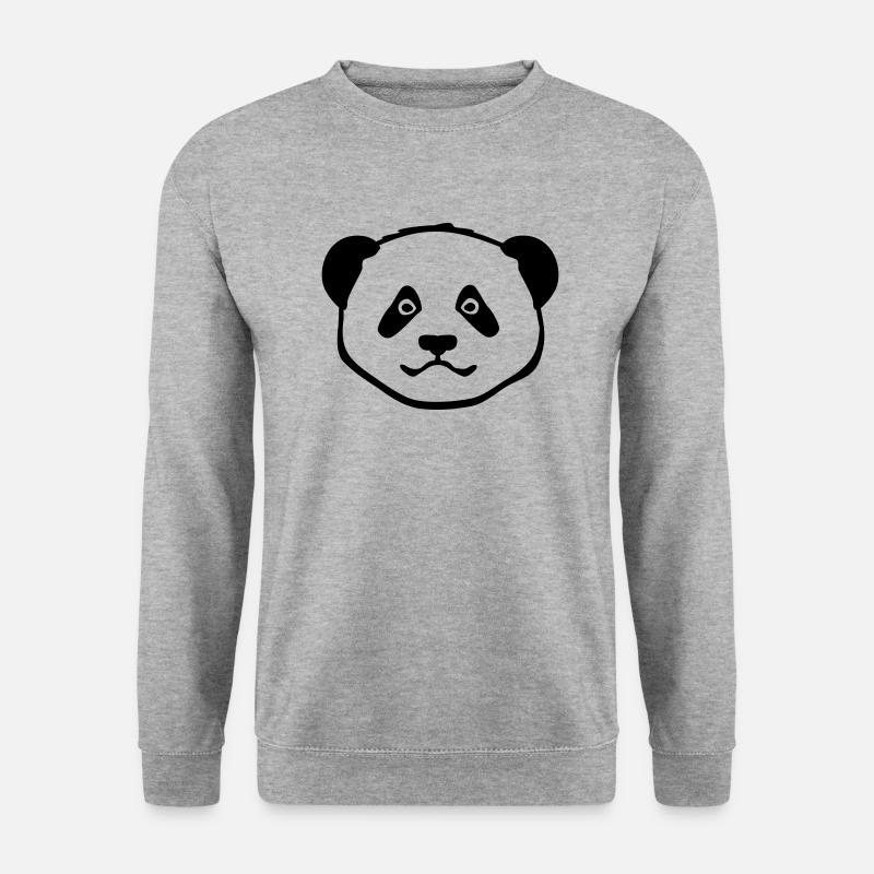 Panda - Unisex Pullover - Weißgrau meliert