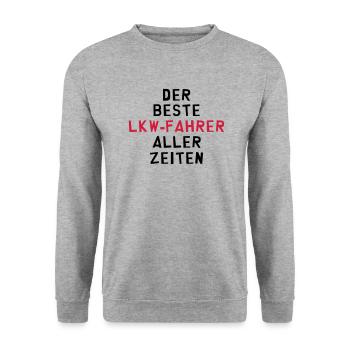 LKW-Fahrer LKW-Fahrerin LWK Lastwagen Möbelpacker - Unisex Pullover - Weißgrau meliert - Vorne - Alina (178cm) & Michal (187cm)