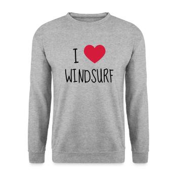 Windsurfing Windsurfen Sport Sportler Spieler - Unisex Pullover - Weißgrau meliert - Vorne - Alina (178cm) & Michal (187cm)