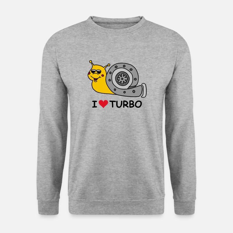 Turbo Schnecke - Unisex Pullover - Weißgrau meliert