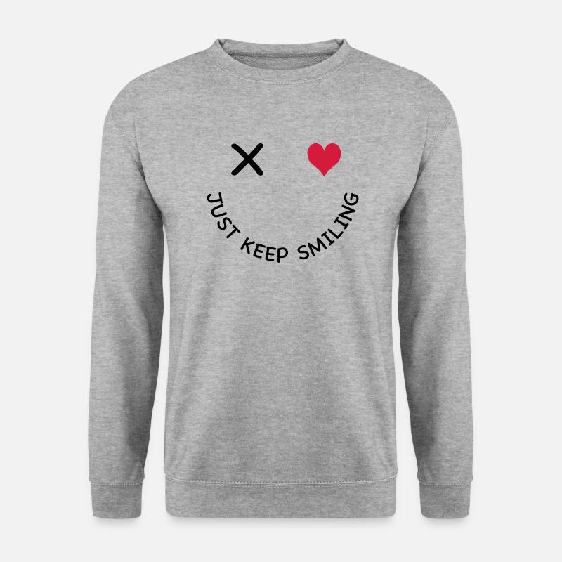 Lächeln - Unisex Pullover - Weißgrau meliert