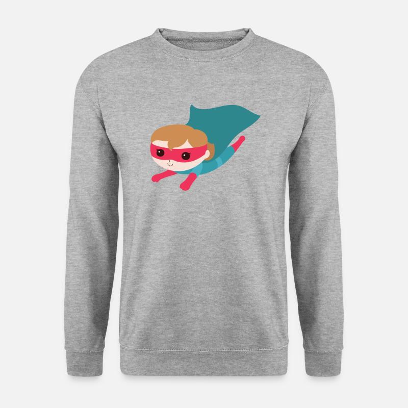 Superheld Mädchen - Unisex Pullover - Weißgrau meliert