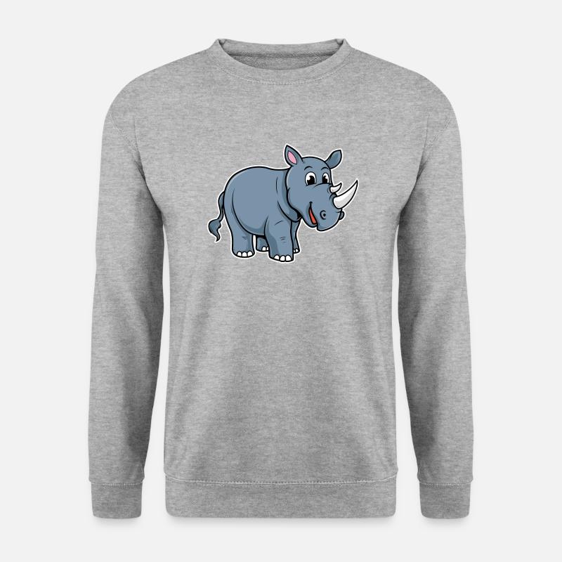 Rhino - Nashorn - Unisex Pullover - Weißgrau meliert