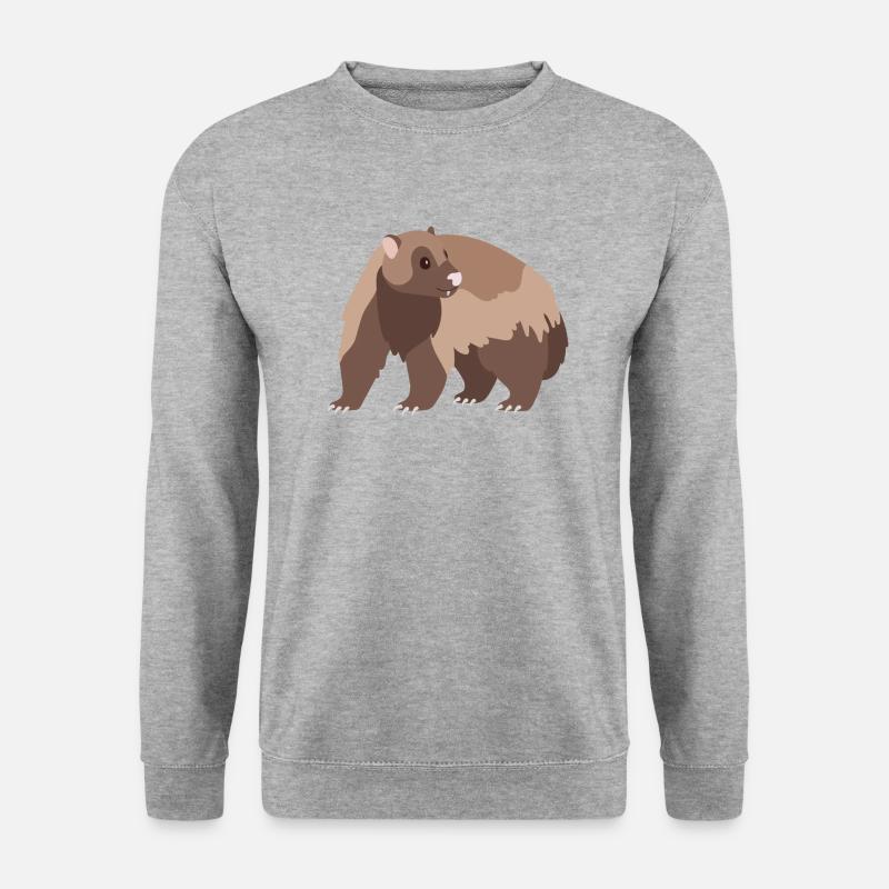 Vielfraß - Unisex Pullover - Weißgrau meliert