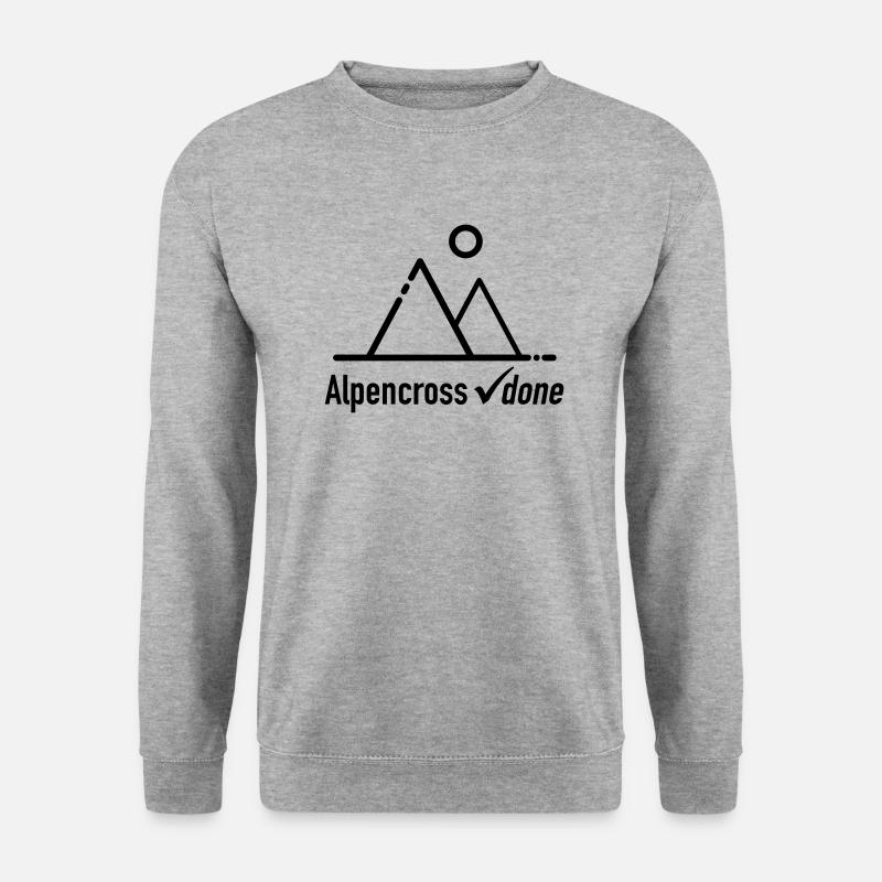 Alpencross - für Alpenüberquerer - Unisex Pullover - Weißgrau meliert