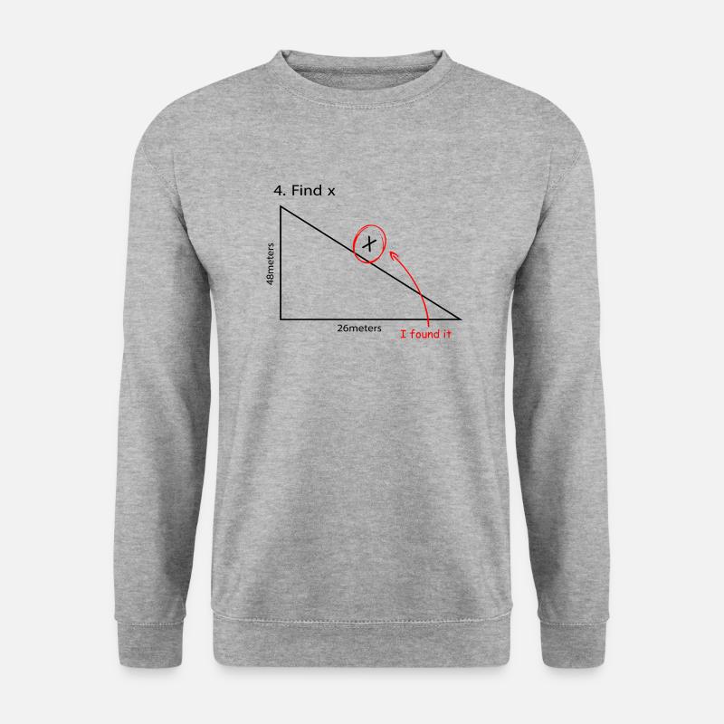 Find X I found It Funny Math Design - Unisex Pullover - Weißgrau meliert