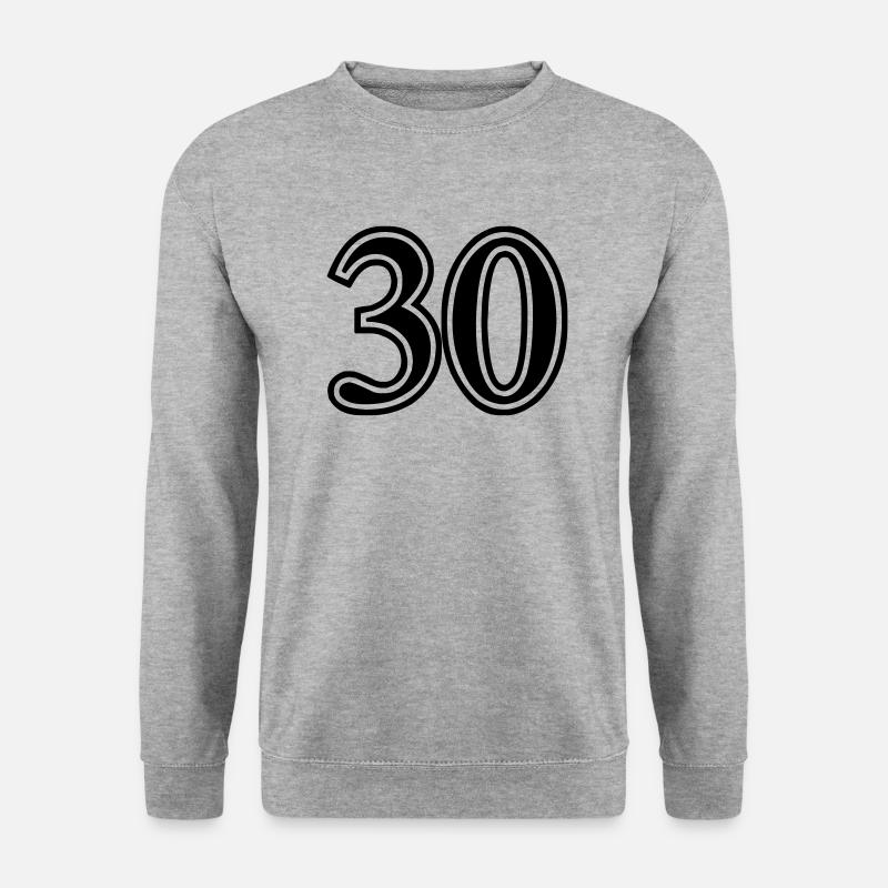 30 - Unisex Pullover - Weißgrau meliert