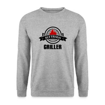 auftrags griller - Unisex Pullover - Weißgrau meliert - Vorne - Alina (178cm) & Michal (187cm)