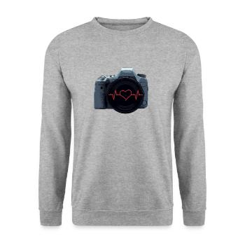 Caméra - Sweat-shirt Unisexe - gris chiné - Devant - Alina (178cm) & Michal (187cm)