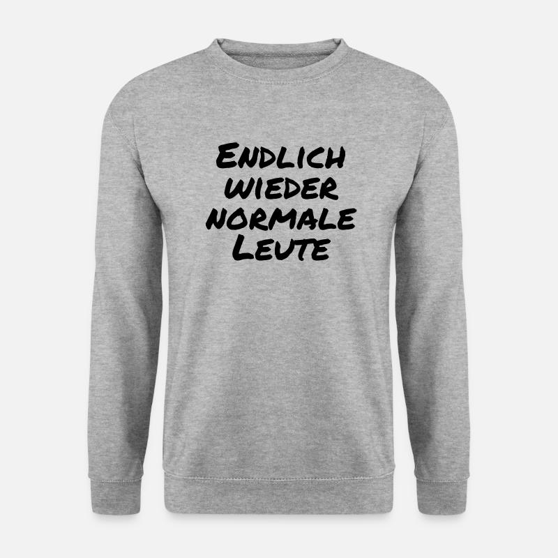 Endlich wieder normale Leute - Unisex Pullover - Weißgrau meliert