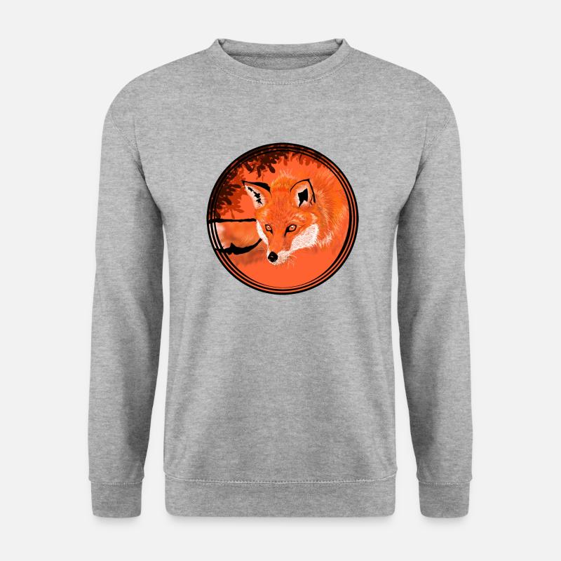 Fuchskopf - Unisex Pullover - Weißgrau meliert