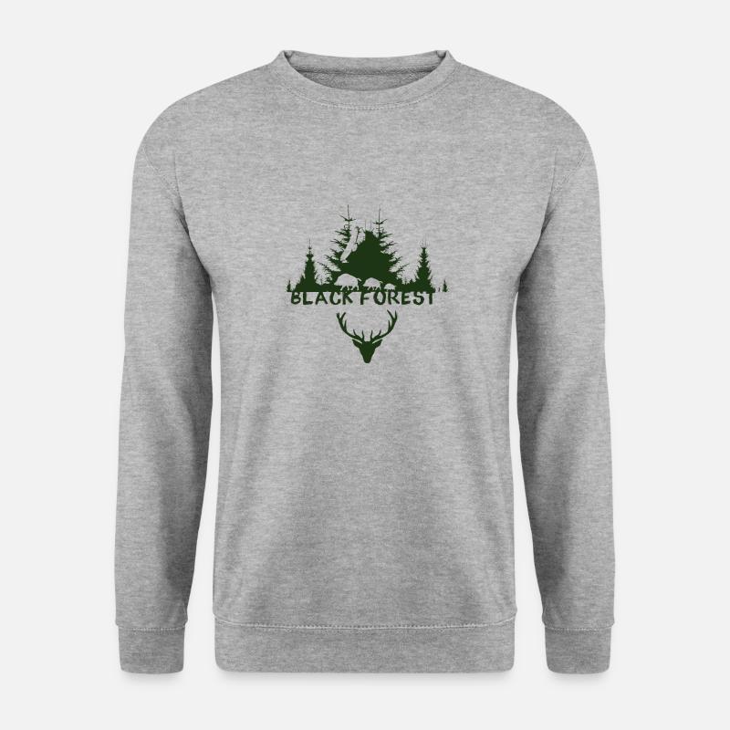 schwarzwald,Jäger,wild,wald,hirsch,Adler,geweih - Unisex Pullover - Weißgrau meliert