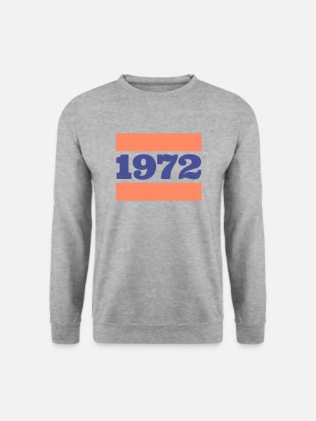 Retro Design 1972 - Unisex Pullover - Weißgrau meliert