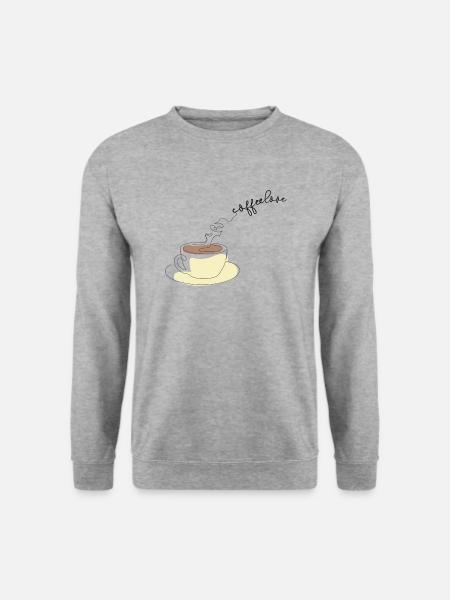 Kaffeeliebe - Leben für Kaffee - Unisex Pullover - Weißgrau meliert