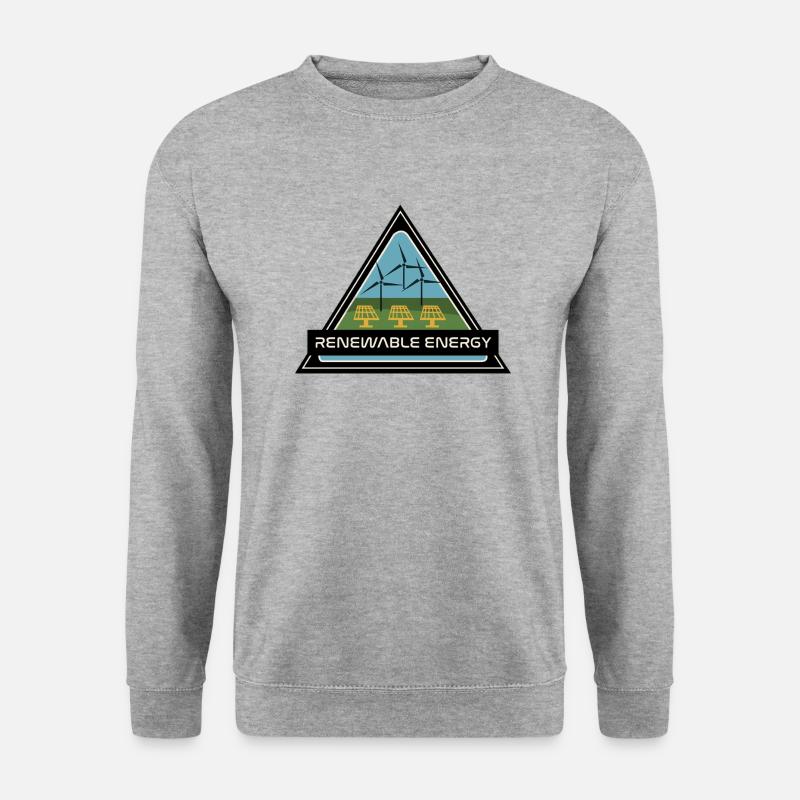 renewable energy - Unisex Pullover - Weißgrau meliert