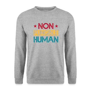 Non Fungible Human - Unisex Sweatshirt - salt & pepper - Front - Alina (178cm) & Michal (187cm)