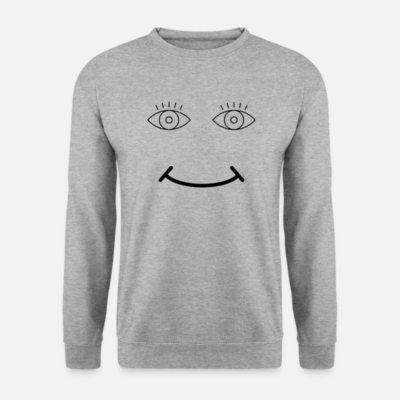 Gesicht - Unisex Pullover - Weißgrau meliert