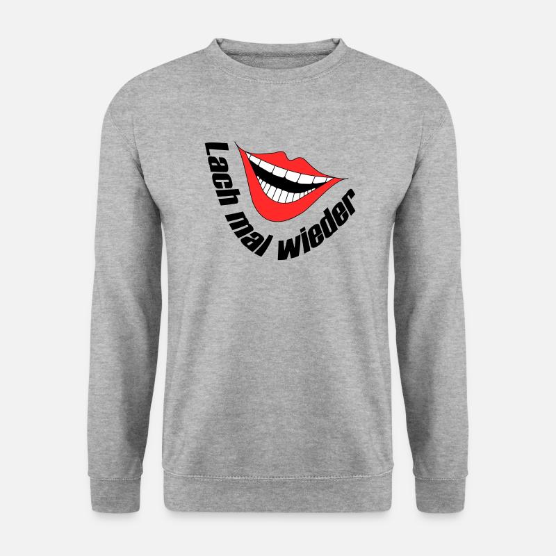 Lach mal wieder - Unisex Pullover - Weißgrau meliert
