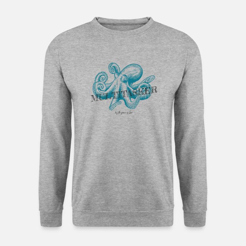 Octopus - Unisex Pullover - Weißgrau meliert