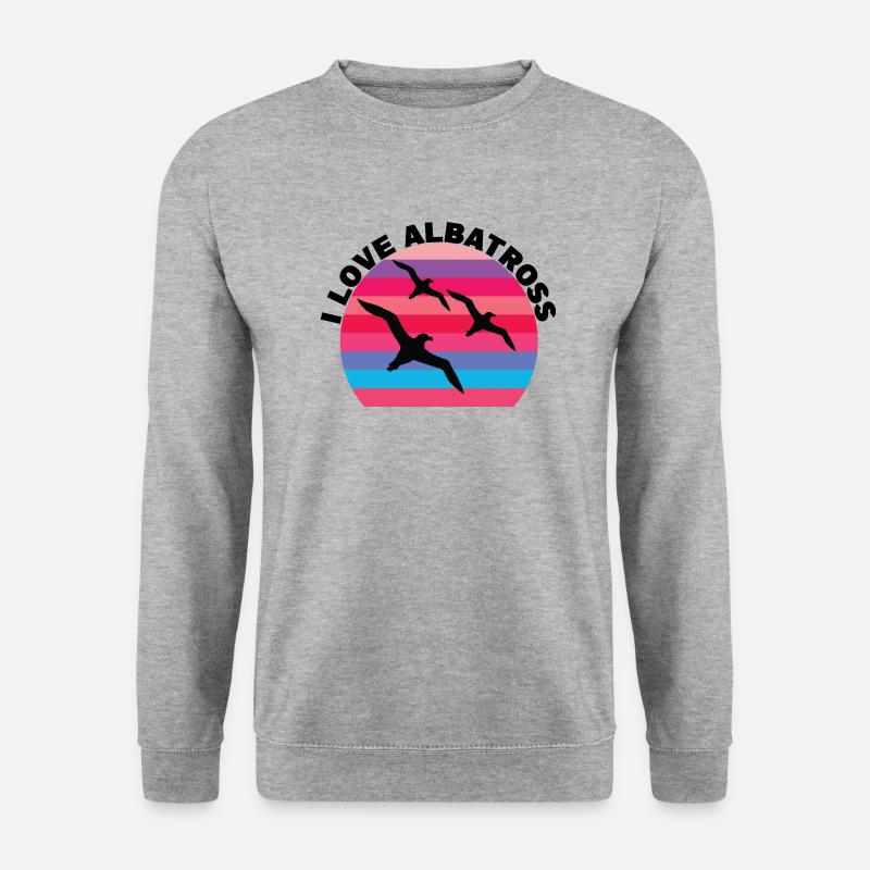 Ich liebe Albatros - Unisex Pullover - Weißgrau meliert
