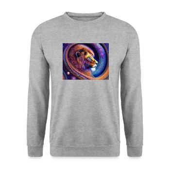 Lion - Sweat-shirt Unisexe - gris chiné - Devant - Alina (178cm) & Michal (187cm)