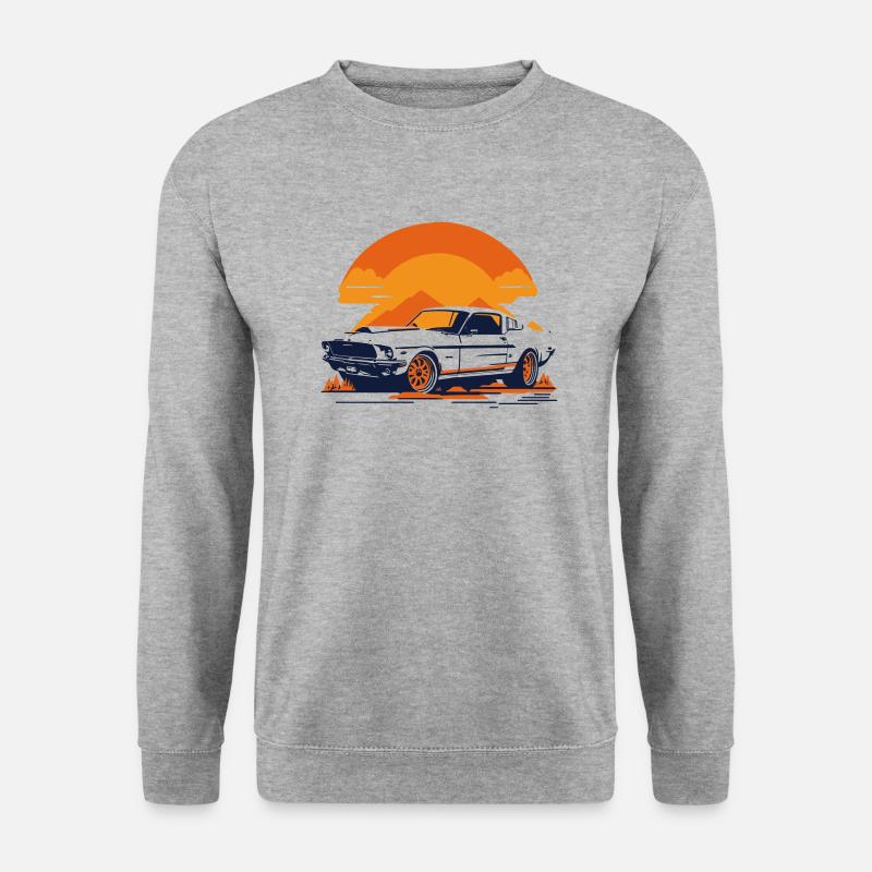 Retro-Auto - Unisex Pullover - Weißgrau meliert