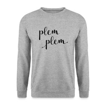 plem plem - Unisex Pullover - Weißgrau meliert - Vorne - Alina (178cm) & Michal (187cm)