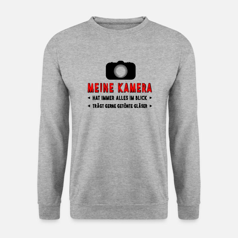 Kamera Fotograf - Unisex Pullover - Weißgrau meliert