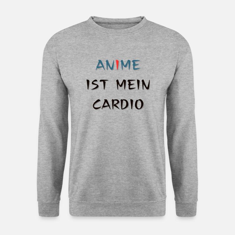 Anime ist mein Cardio, Spruch - Unisex Pullover - Weißgrau meliert