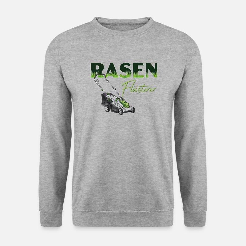 Design "Rasen-Flüsterer" - Unisex Pullover - Weißgrau meliert