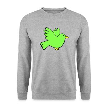 bird colors - Unisex Pullover - Weißgrau meliert - Vorne - Alina (178cm) & Michal (187cm)
