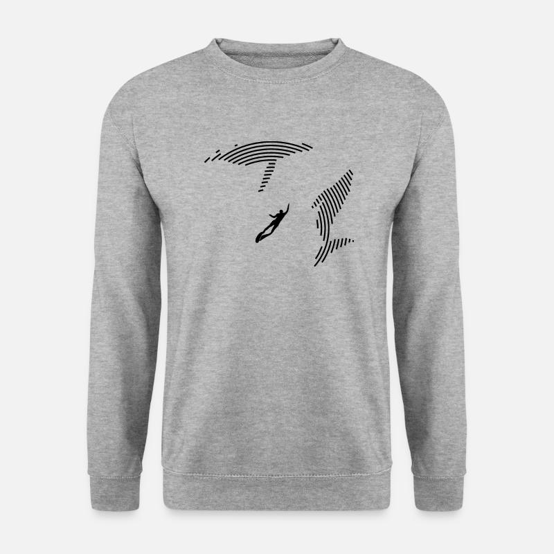 Tauchen mit Walen - Unisex Pullover - Weißgrau meliert