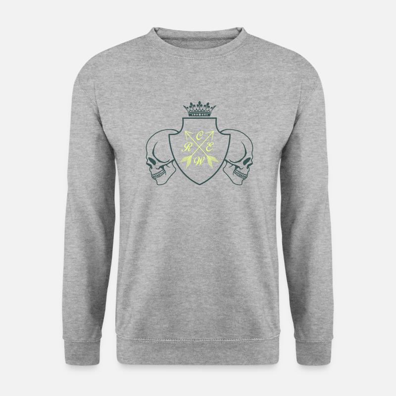 crew skull - Unisex Pullover - Weißgrau meliert