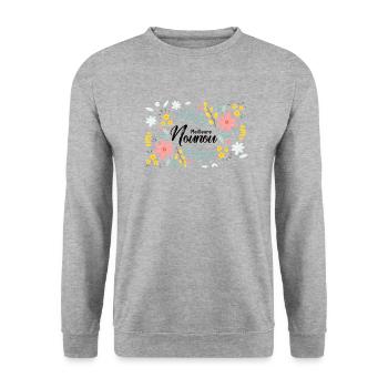 Meilleure Nounou cadeau nounou - Sweat-shirt Unisexe - gris chiné - Devant - Alina (178cm) & Michal (187cm)