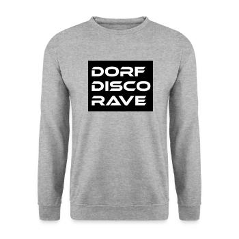 Dorf Disco Rave - Unisex Pullover - Weißgrau meliert - Vorne - Alina (178cm) & Michal (187cm)