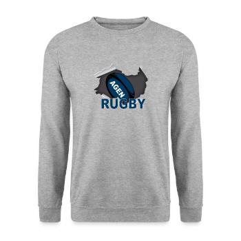 AGEN - Sweat-shirt Unisexe - gris chiné - Devant - Alina (178cm) & Michal (187cm)