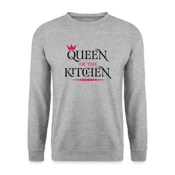 Queen of the Kitchen - Unisex Pullover - Weißgrau meliert - Vorne - Alina (178cm) & Michal (187cm)